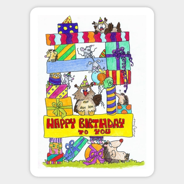 Happy Birthday greeting card Sticker by nicolejanes